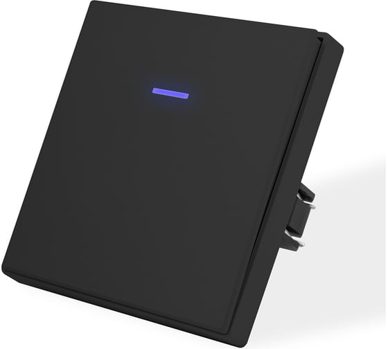 Выключатель c подсветкой Vell черный, одноклавишный, 1 пост, с рамкой Air {V702050} 1397787