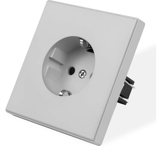 Розетка Vell светло-серая, электрическая, 1 пост, с рамкой Air {V702044} 1397781