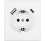 Розетка электрическая Vell белая, 1 пост, USB-A, USB-С, с рамкой Air {V702085} 1397822 3