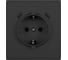 Розетка электрическая Vell черная, 1 пост, USB-С, USB-С, с рамкой Air {V702090} 1397827 3