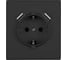 Розетка электрическая Vell черная, 1 пост, USB-A, USB-A, с рамкой Air {V702082} 1397819 3