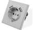 Розетка электрическая Vell светло-серая, 1 пост, USB-A, USB-A, с рамкой Air {V702084} 1397821 1