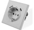 Розетка электрическая Vell светло-серая, 1 пост, USB-A, USB-С, с рамкой Air {V702088} 1397825 1