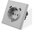 Розетка электрическая Vell светло-серая, 1 пост, USB-С, USB-С, с рамкой Air {V702092} 1397829 1
