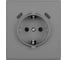Розетка электрическая Vell серая, 1 пост, USB-С, USB-С, с рамкой Air {V702091} 1397828 3
