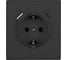 Розетка электрическая Vell черная, 1 пост, USB-A, USB-С, с рамкой Air {V702086} 1397823 4