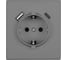 Розетка электрическая Vell серая, 1 пост, USB-A, USB-С, с рамкой Air {V702087} 1397824 3