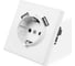 Розетка электрическая Vell белая, 1 пост, USB-A, USB-A, с рамкой Air {V702081} 1397818 1