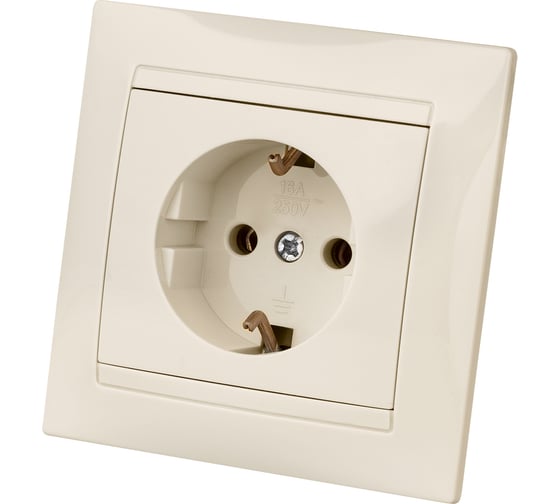 Розетка TDM 2П+З 16А 250В слоновая кость Лама SQ1815-0123