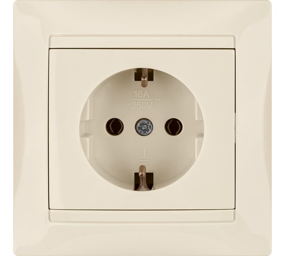 Розетка TDM 2П+З 16А 250В слоновая кость Лама SQ1815-0123
