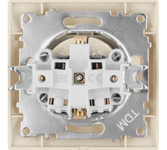 Розетка TDM 2П+З 16А 250В слоновая кость Лама SQ1815-0123