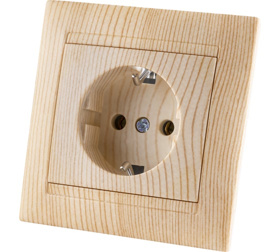 Розетка TDM ELECTRIC 2П+З 16А 250В сосна Лама SQ1815-0323