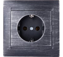 Розетка 2П+З 16А 250В TDM ELECTRIC старинное серебро, серия "Лама" SQ1815-0664