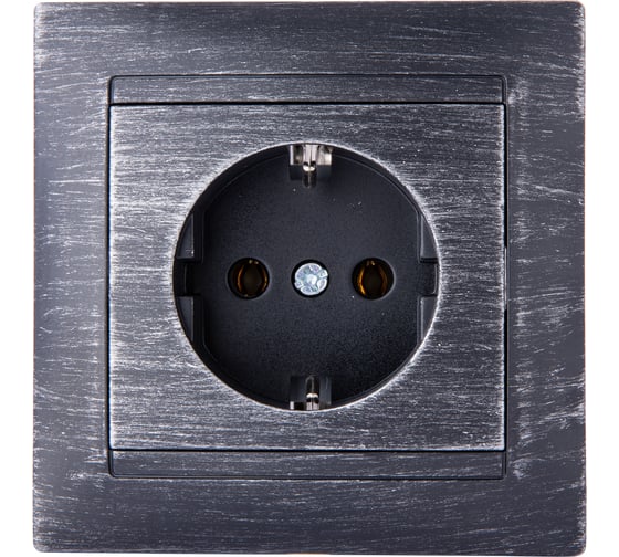 Розетка TDM ELECTRIC 2П+З 16А 250В старинное серебро Лама SQ1815-0664