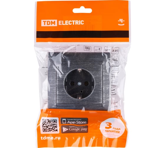 Розетка TDM ELECTRIC 2П+З 16А 250В старинное серебро Лама SQ1815-0664