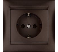 Розетка 2П+З 16А 250В TDM ELECTRIC шоколад, серия "Лама" SQ1815-0523