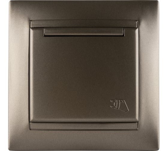 Розетка TDM ELECTRIC 2П+З 16А 250В IP44 с крышкой бронза Лама SQ1815-0726