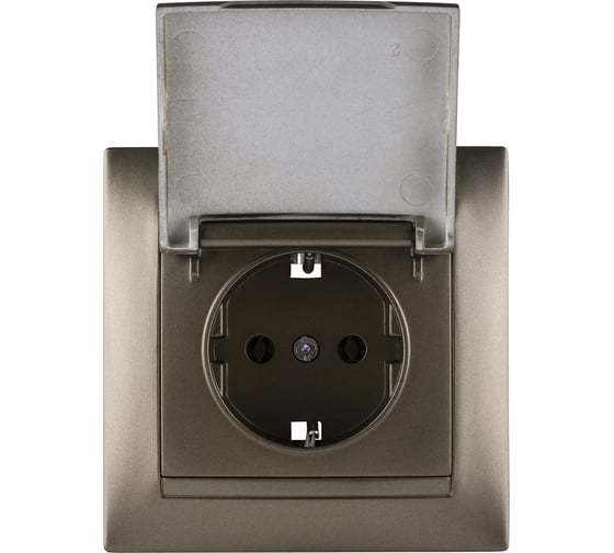 Розетка TDM ELECTRIC 2П+З 16А 250В IP44 с крышкой бронза Лама SQ1815-0726