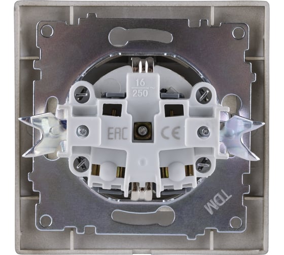 Розетка TDM ELECTRIC 2П+З 16А 250В IP44 с крышкой бронза Лама SQ1815-0726
