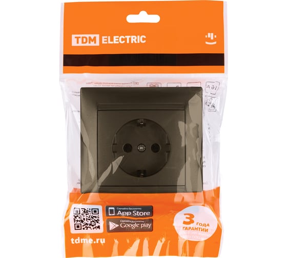 Розетка TDM ELECTRIC 2П+З 16А 250В бронза Лама SQ1815-0723