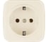 Розетка TDM ELECTRIC слоновая кость 2П+З открытой установки IP20 16А, серия "Дача" Народная SQ1824-0021 1