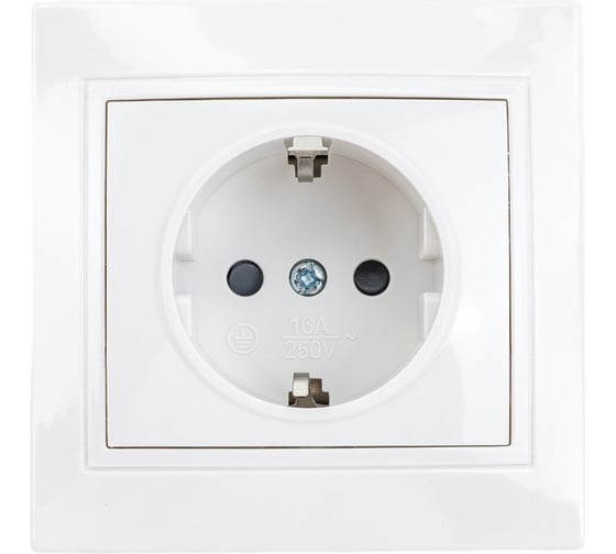 Розетка TDM ELECTRIC 2П+З с защ. шт. 16А 250В белая Таймыр пром. упак., бакелит. основание AQ1814-0516 1