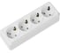 Горизонтальная 4-х местная розетка TDM ELECTRIC 2П+3 открытой установки IP20 16A с з/ш белая Ладога SQ1801-0131 1