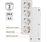 Горизонтальная 4-х местная розетка TDM ELECTRIC 2П+3 открытой установки IP20 16A с з/ш белая Ладога SQ1801-0131 3