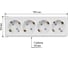 Горизонтальная 4-х местная розетка TDM ELECTRIC 2П+3 открытой установки IP20 16A с з/ш белая Ладога SQ1801-0131 4
