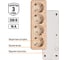 Горизонтальная 4-х местная розетка TDM ELECTRIC 2П+3 открытой установки IP20 16A с з/ш сосна Ладога SQ1801-0431 1