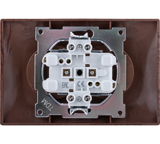 Розетка TDM ELECTRIC двойная 2П 10А 250В венге "Лама" SQ1815-0424