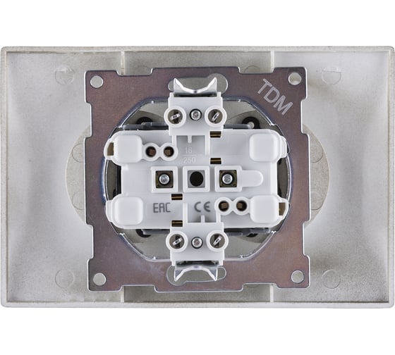 Двойная розетка TDM ELECTRIC 2П 10А 250В с защитными шторками бронза Лама SQ1815-0712