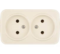 Розетка двойная TDM ELECTRIC слоновая кость 2П открытой установки IP20 10А, серия "Дача" Народная SQ1824-0022