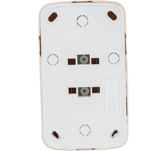 Двойная розетка TDM ELECTRIC 2П открытой установки IP20 10А, слоновая кость Дача Народная SQ1824-0022