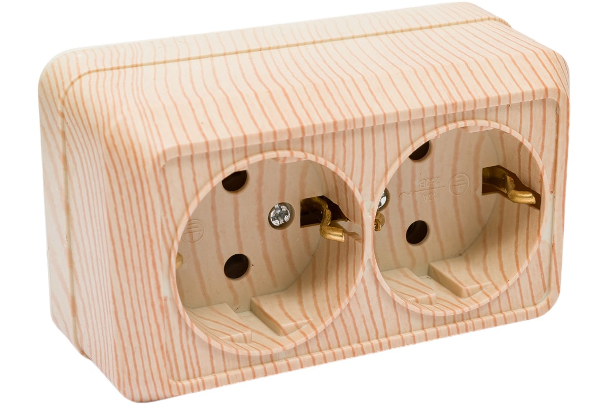 Двойная розетка TDM ELECTRIC 2П+3 открытой установки IP20 16А 250В ...