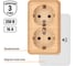 Двойная розетка TDM ELECTRIC 2П+3 открытой установки IP20 16А 250В керамика сосна Ладога SQ1801-0413 3