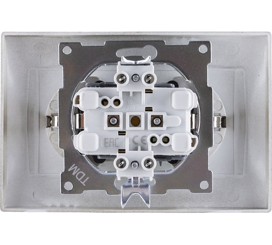 Двойная розетка TDM ELECTRIC 2П+З 16А 250В с защитными шторками, бронза Лама SQ1815-0713