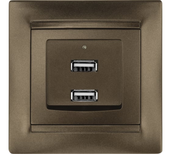 Розетка TDM ELECTRIC 2USB порт 2,1А 5В бронза Лама SQ1815-0741