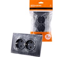 Двойная розетка TDM ELECTRIC 2П+З 16А 250В старинное серебро Лама SQ1815-0666