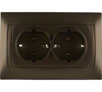 Двойная розетка TDM ELECTRIC 2П+З 16А 250В бронза Лама SQ1815-0725