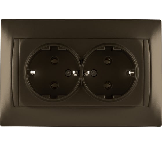 Двойная розетка TDM ELECTRIC 2П+З 16А 250В бронза Лама SQ1815-0725