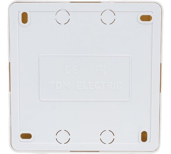Четырехместная розетка TDM ELECTRIC 2П открытой установки IP20 10A с защитными шторками белая Ладога SQ1801-0121