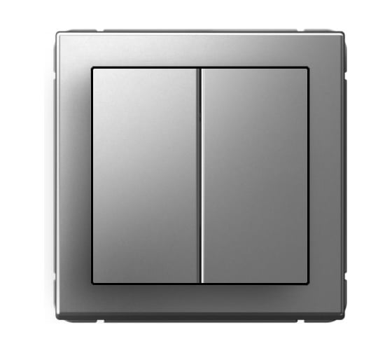 2-клавишный переключатель перекрестный Systeme Electric ARTGALLERY 2 x сх. 7, 10АХ, механизм, СТАЛЬ GAL000973