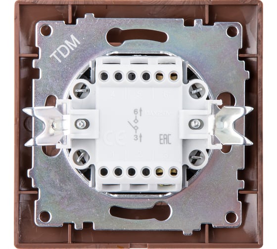 1-клавишный выключатель TDM ELECTRIC 10А венге Лама SQ1815-0401
