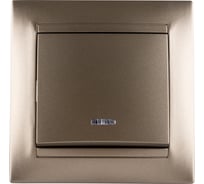 Выключатель 1 клавишный с подсветкой TDM ELECTRIC 10А бронза серия "Лама" SQ1815-0704