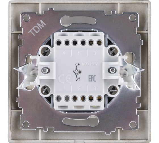 1-клавишный выключатель TDM с подсветкой 10А бронза Лама SQ1815-0704