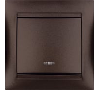 Выключатель 1 клавишный с подсветкой TDM ELECTRIC 10А, шоколад, серия "Лама" SQ1815-0504