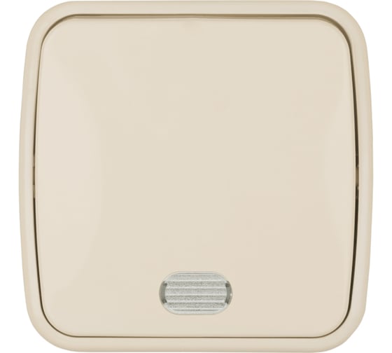 Выключатель слоновая кость 1-клавишный открытой установки с подсветкой TDM ELECTRIC IP20 10А, серия "Дача" Народная SQ1824-0018