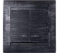 Выключатель 2 клавишный с подсветкой TDM ELECTRIC 10А, старинное серебро, серия "Лама" SQ1815-0647