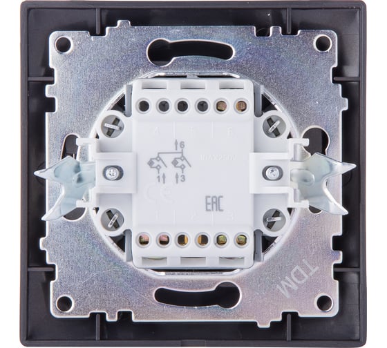 2-клавишный выключатель TDM ELECTRIC с подсветкой 10А старинное серебро Лама SQ1815-0647